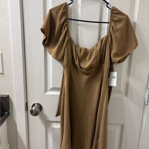 Casual Taupe Mini Dress